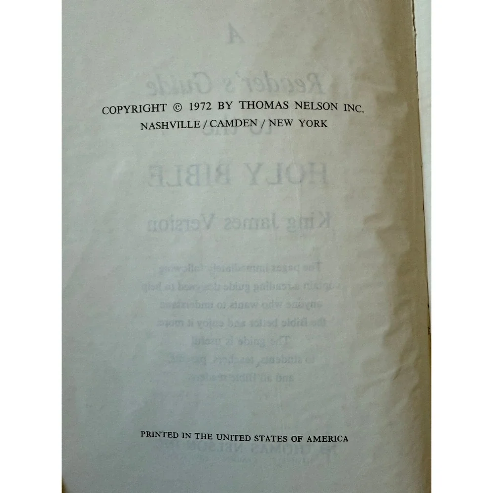 Holy Bible King James Version Nelson Red Letter Concise Dictionary Concord‎ 1972